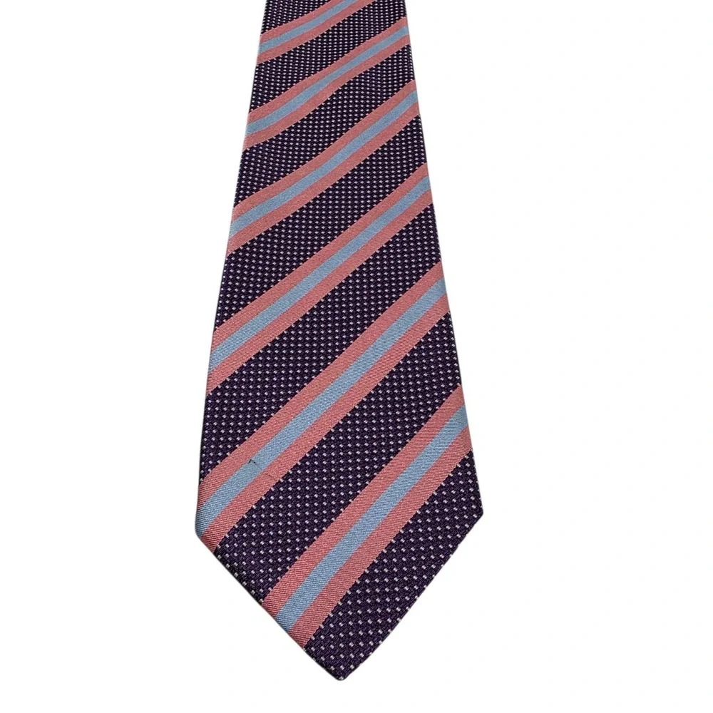 ETON Silk Striped Dotted Necktie Purple Pink Blue Men's Formal Fashion Accessory